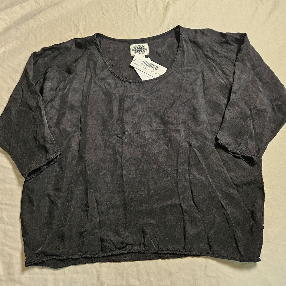 H‎ Fredriksson Dolman Sleeve Cupro Black Small NWT $264 Minimalist Designer USA